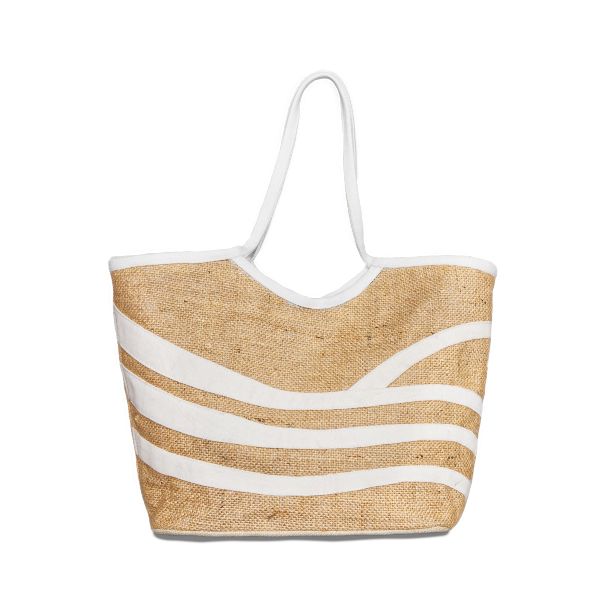 BOLSO DE YUTE CON FRANJAS